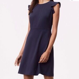 LOFT Navy Mini Dress with Flutter Sleeves